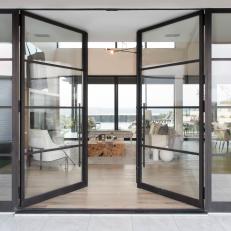 Glass Doors and Living Room