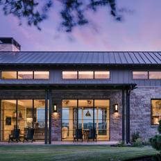 Ranch Home Exterior and Purple Sky