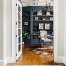 Entry to Bold, Blue Home Office