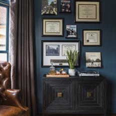Transitional Home Office Gallery Wall