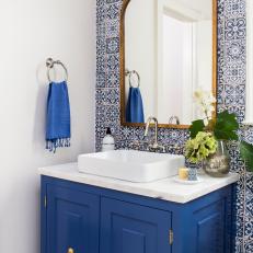 Bohemian-Style Blue Bathroom