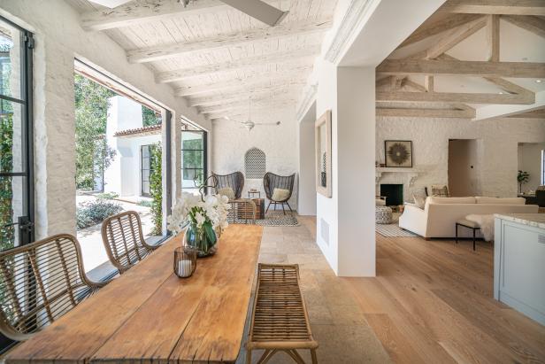 White Mediterranean Dining Room 