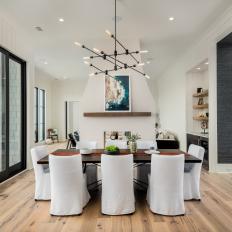 Modern Dining Room With Black Archway