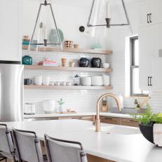 Scandinavian Chef Kitchen With Subway Tile