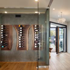 Wine Room With Reclaimed Wood Racks