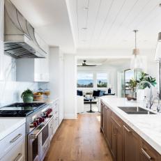 Waterfront Open Plan Kitchen With Blue Pitcher