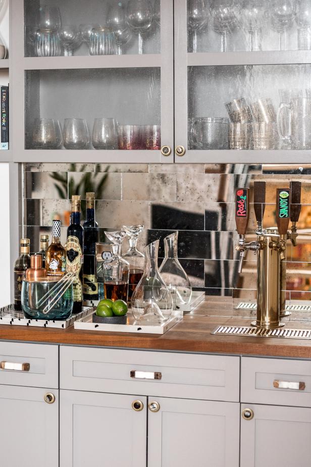 Mirrored Bar With Beer Tap HGTV