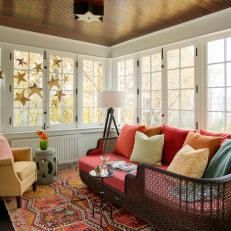 Multicolored Transitional Sitting Room With Stars
