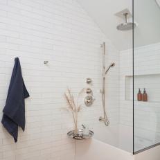 White Bathroom Shower and Tub