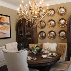 Neutral Contemporary Dining Room With Mirrors