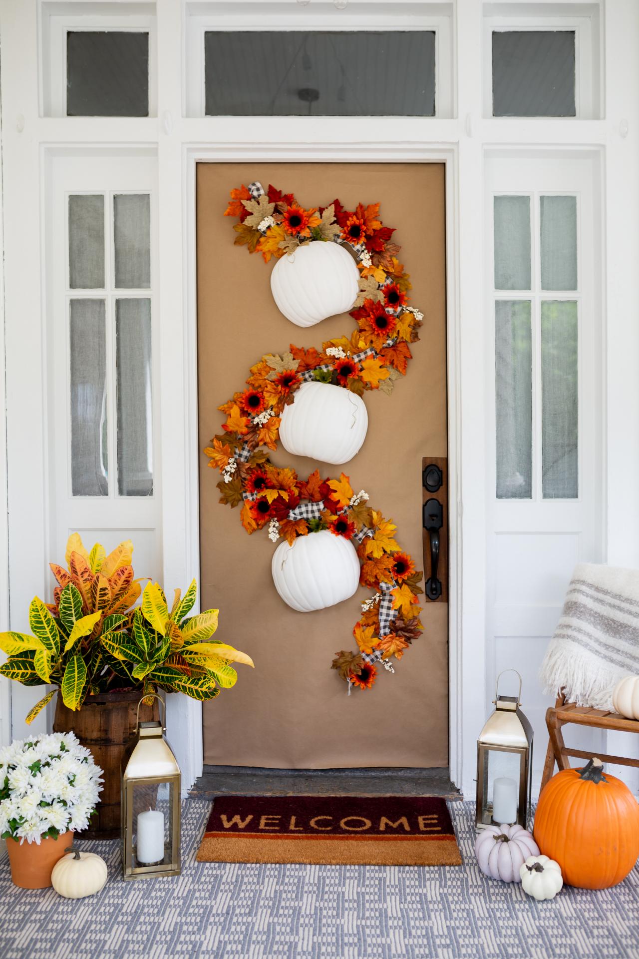 14 Easy Fall Door Decor Ideas That Are Borderline Genius Porch, Home, Front Door thumbnail