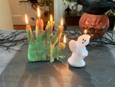 Green Hand Candle and Ghost Candle