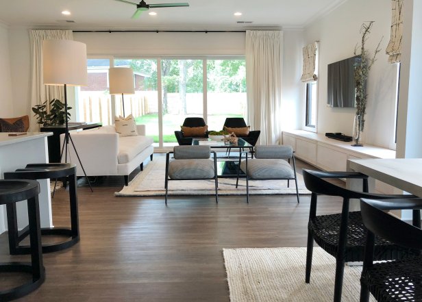 Modern White Living Room With Black Accents By Forbes+Masters