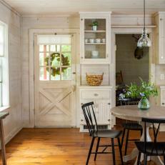 Country Kitchen and Dining Area With Pendant