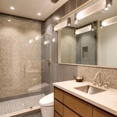 Contemporary Bathroom With Concrete Floor