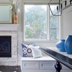 Contemporary White and Blue Breakfast Nook