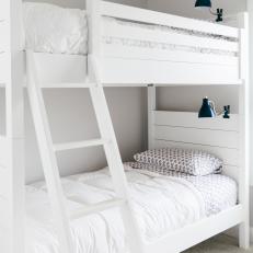 White Bunk Bed With Purple Sheets