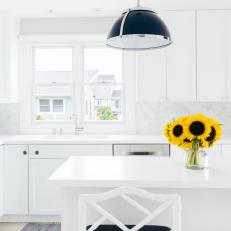 White Kitchen With Sunflowers