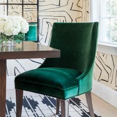 Dining Room With Green Velvet Dining Chair