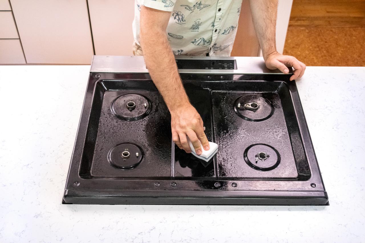 cleaning gas hob burners