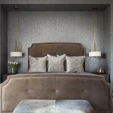 Gray Primary Bedroom With Alcove