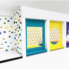 Multicolored Playroom With Shape Mirrors