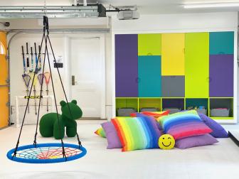 Playroom With Rainbow Pillows