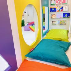 Multicolored Reading Nook With Cushions