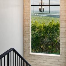 Stairwell With Hill View