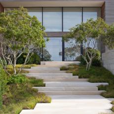 Limestone Stairs With Native Plantings