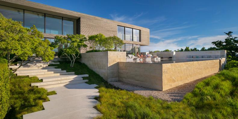 Modern Coastal Home With Infinity Pool Patio