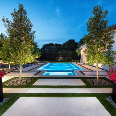 Outdoor Remodel Features Vibrant Landscaping in Central Courtyard