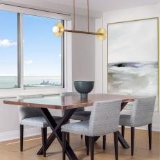 Contemporary Neutral Dining Room With Gray Bowl