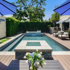 Traditional Poolside Outdoor Space 