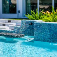 Swimming Pool With Pebbled Table