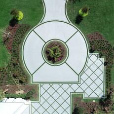 Aerial View of Stunning Concrete Paver Driveway