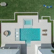 Aerial View of Beautiful Backyard Swimming Pool