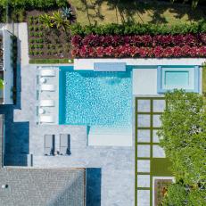 Aerial View of Florida Backyard with Pool