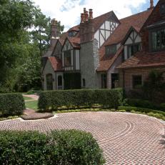 Beautiful Brick Driveway and English Tudor Home