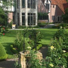 Rose Garden In Front of English Tudor
