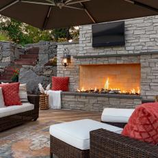 Outdoor Fireplace Feature