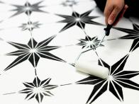 How to Paint + Stencil Ceramic Tile