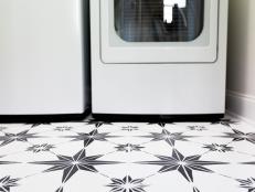 Remodeling on a budget? Give outdated floors a refresh with our step-by-step guide to painting and stenciling ceramic tile. All you need are a few basic supplies and a free weekend to totally transform the look of a laundry room, bathroom or other place in your home that's plagued by old or dirty tile. The best part? You can do it all for less than $75 and without special equipment.