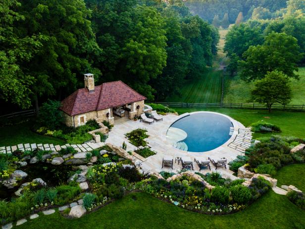 Magical Outdoor Retreat With Oval Pool | Hess Landscape Architects, Inc ...