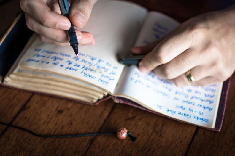 handwriting in journal