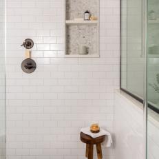 Walk In Shower With Wood Stool
