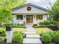 Hosts John Gidding, Rachel Taylor and Jamie Durie reveal the newly renovated outdoor space to Camey and Brian, as seen on Curb Appeal Xtreme.