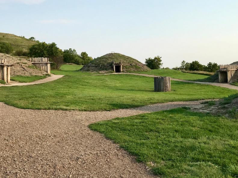 Earthlodges Fort Abraham Lincoln State Park in North Dakota