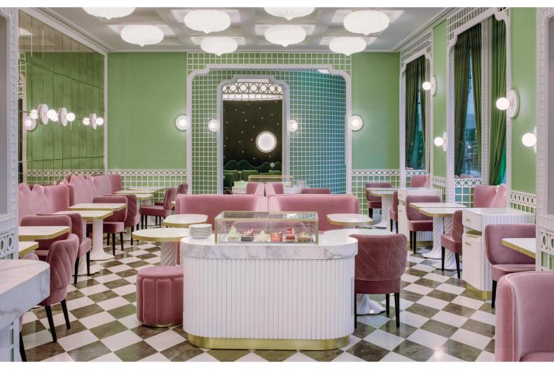 Succulent pastels, fluid forms mixed with geometrics and an infusion of history with contemporary touches all define Iranian-born and Paris-based interior designer India Mahdavi. Her "polychromatic dreamlands" as the New Yorker calls her lusciously colorful spaces are also beloved by Instagrammers looking for an amazing shot.