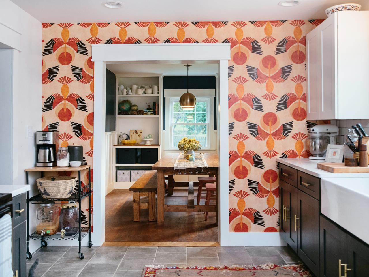 Orange Colour Block Fabric, Wallpaper and Home Decor